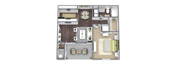 Elevate at Jackson Creek 1x1 Floor Plan, 541 SQFT.
