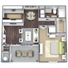 Elevate at Jackson Creek 1x1 Floor Plan, 541 SQFT.