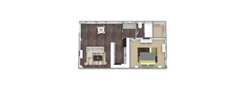 1 bedroom floor plan