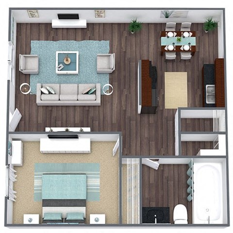 1-bedroom floor plan