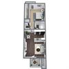 1-bed, 1-bath floor plan, 456 sqft.