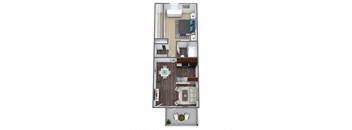 1-Bed, 1-Bath Floor Plan, 459 SQFT