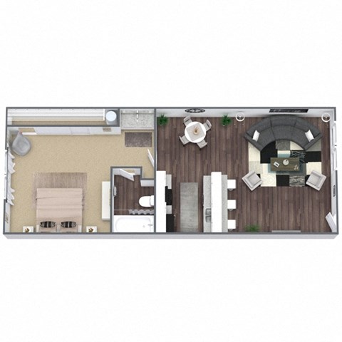 1-Bed, 1-Bath Floor Plan (A) at Saddle Ridge Apartments