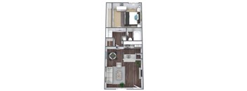 1 Bed 1 Bath A floor plan image at Villages at Metro Center, Phoenix, 85051