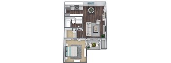 1 Bed 1 Bath B floor plan image at Villages at Metro Center, Phoenix, Arizona