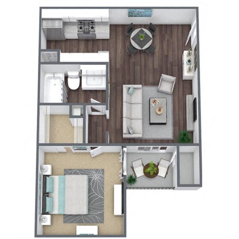 1 Bed 1 Bath B floor plan image at Villages at Metro Center, Phoenix, Arizona