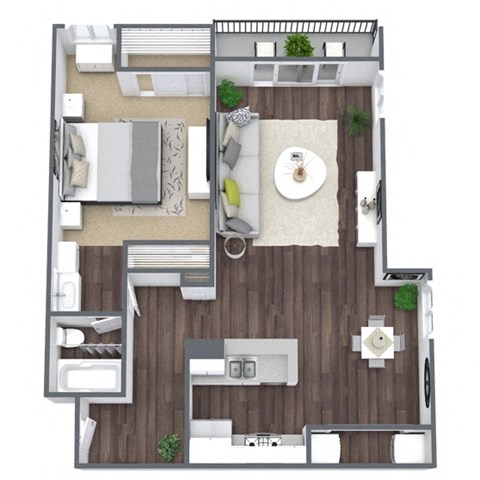 1x1 floor plan