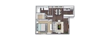 1BD 1BA (L) Floor Plan