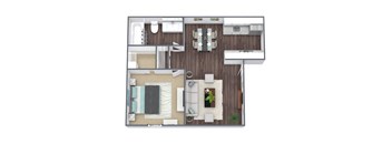 1BD 1BA (S) Floor Plan