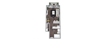 1-bedroom floor plan
