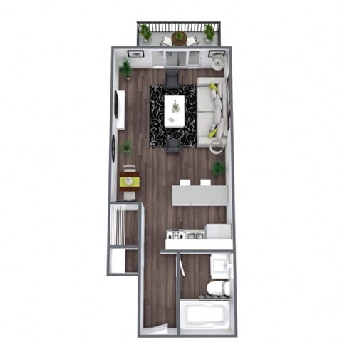 1-bedroom floor plan