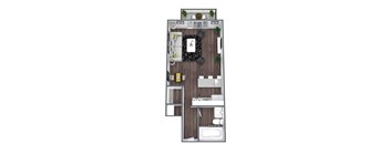 1-bedroom floor plan