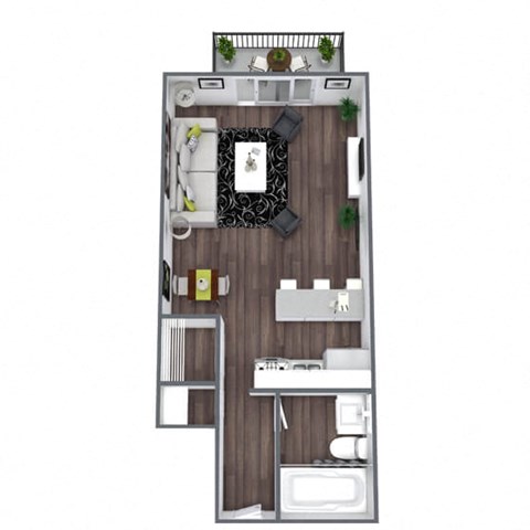 1-bedroom floor plan