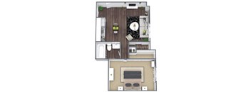 Ascott Floor Plan: 1 Bed, 1 Bath