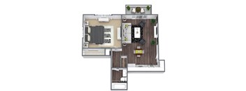 Ashworth 1-bedroom floor plan
