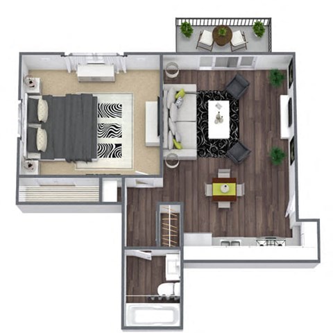 Ashworth 1-bedroom floor plan