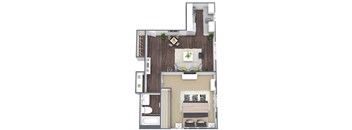 1 Bedroom Floor Plan, 560 SQFT
