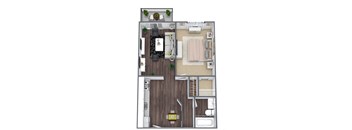 Ashford 1-bedroom floor plan