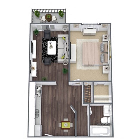 Ashford 1-bedroom floor plan
