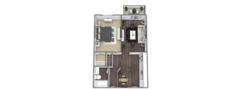 Alfred 1-bedroom floor plan