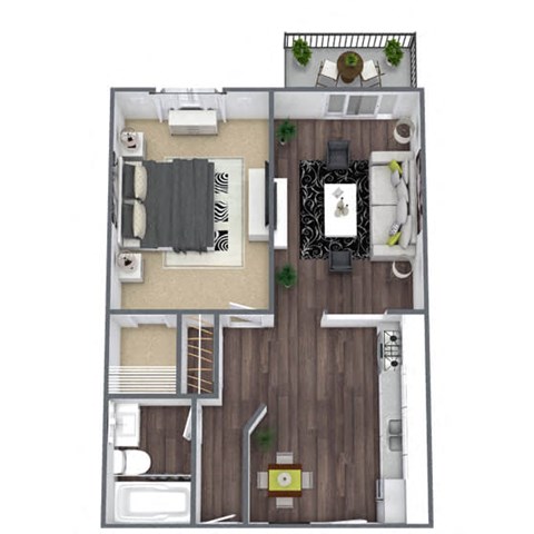 Alfred 1-bedroom floor plan