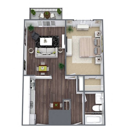 Ainsley 1-bedroom floor plan