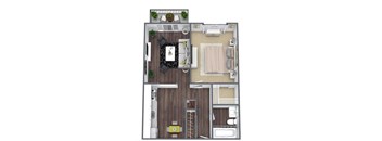 Alburn 1-bedroom floor plan
