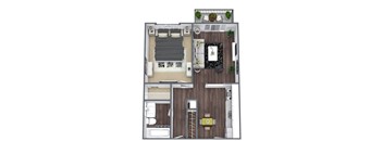 Aldrich 1-bedroom floor plan