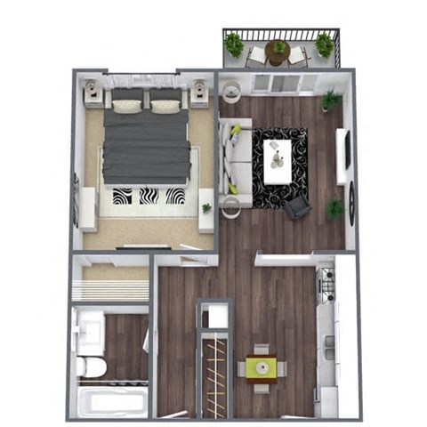 Aldrich 1-bedroom floor plan