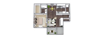 Arbor 1-bedroom floor plan