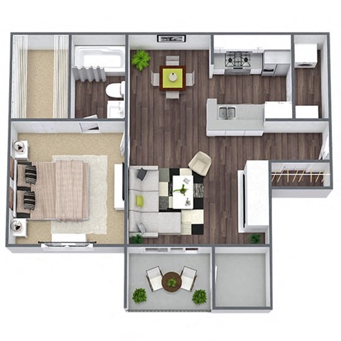 Arbor 1-bedroom floor plan