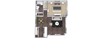 Ashworth Floor Plan: 1 Bed, 1 Bath