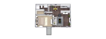1-bedroom  1-bathroom floor plan