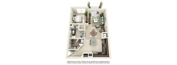 Athens 1x1 floor plan