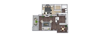 1-Bedroom 1-Bathroom Floor Plan