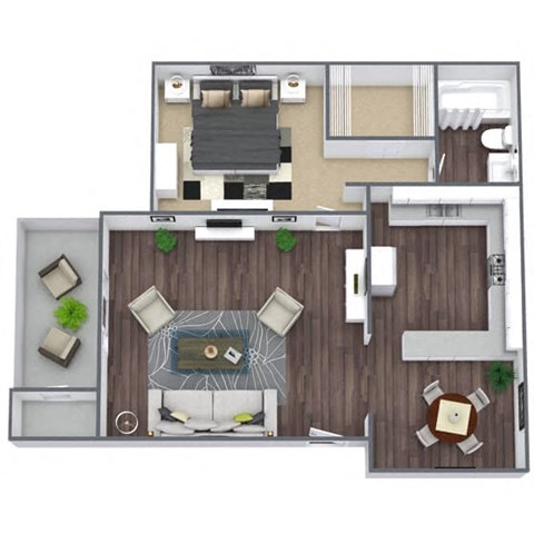 1-Bedroom 1-Bathroom Floor Plan