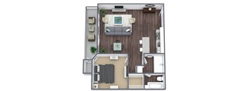 1X1 floor plan image