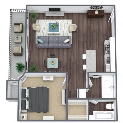 1X1 floor plan image