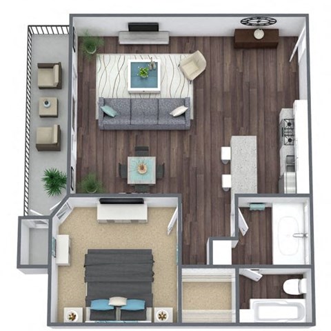 1X1R floor plan image