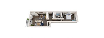 1X1A Floor Plan, 1-Bed 1-Bath Floor Plan at Verona Park, Mesa