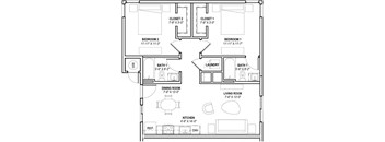 a floor plan of a small house with a bedroom and a living room