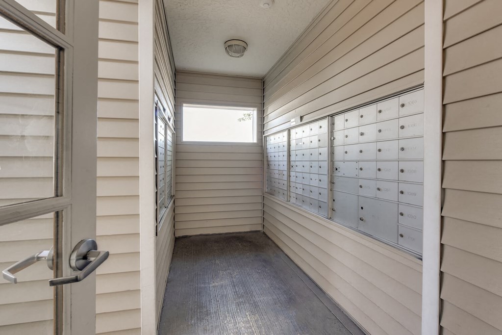 Community Mail Room at Landings at Morrison Apartments located in Gresham, OR.
