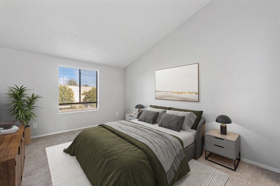 Model apartment bedroom at Verona Park, Mesa, AZ 85210