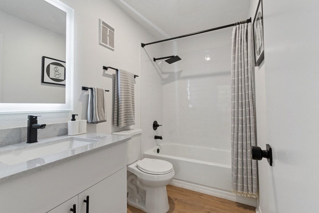 Model bathroom at Northlake Apartments in Jacksonville, FL