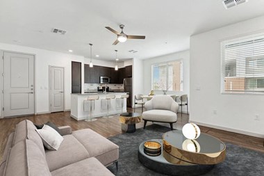 Model living and kitchen