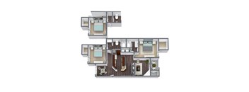 2x2 B floor plan image at Bridges at Oakbend, Lewisvillle, TX