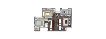 2x2 E floor plan image at Bridges at Oakbend, Lewisvillle, Texas