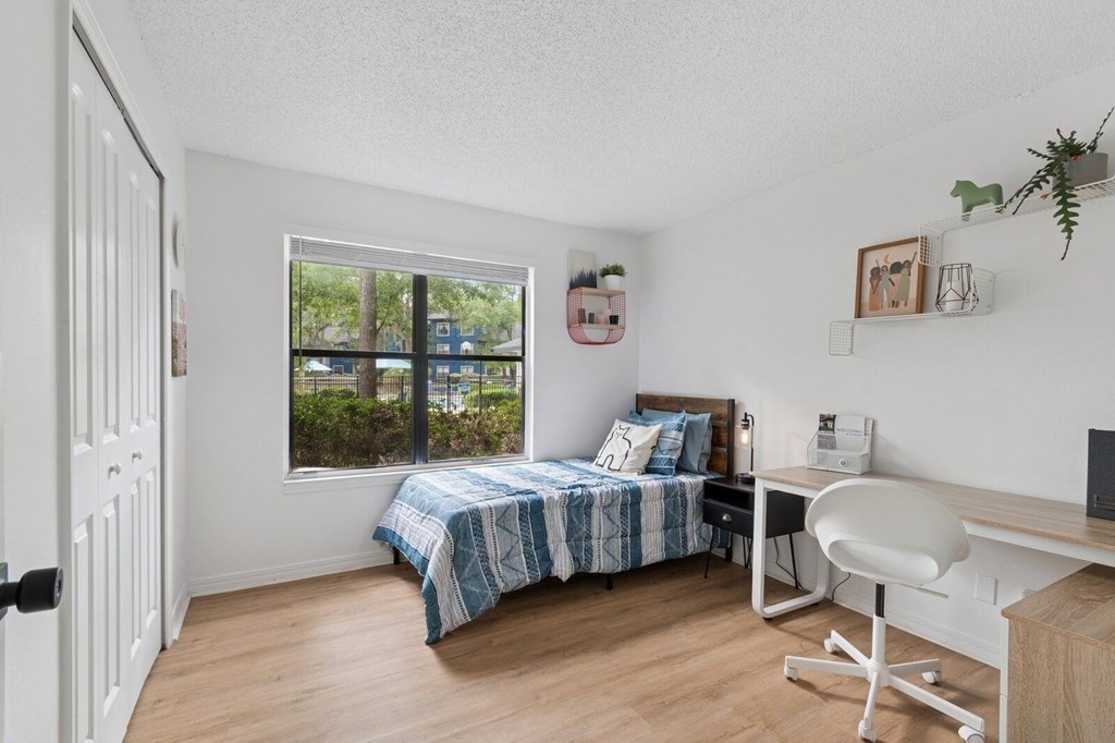 Model bedroom at Northlake Apartments in Jacksonville, FL