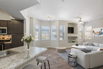 Model kitchen bar seating near living room - Photo Gallery 6
