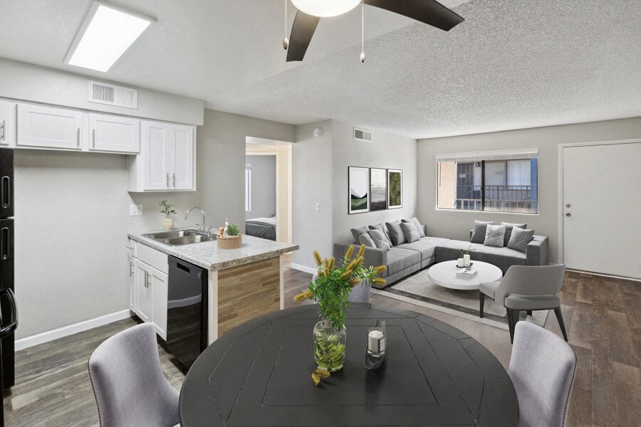 Community living room and dining room.